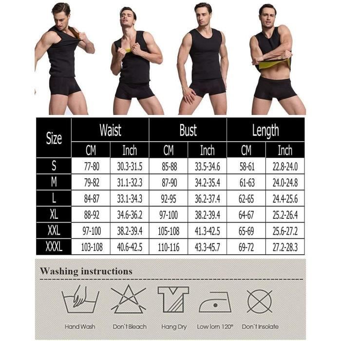 Gilet De Sudation Homme JLTPH - Débardeur Musculation Body Shaper Noir Pour Perdre Du Ventre