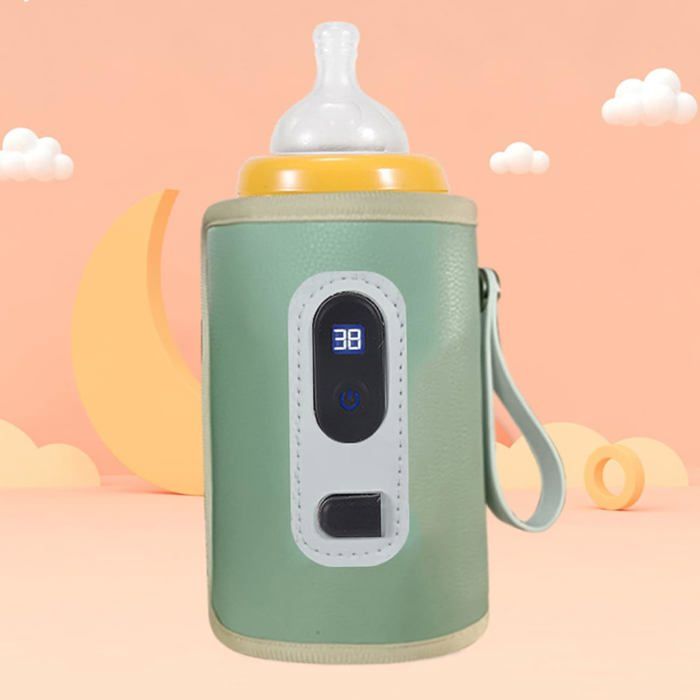 Chauffe-Biberon Portable Mizikuu USB - Sac Chauffant Lait Maternel Température Réglable 5 Niveaux + LCD