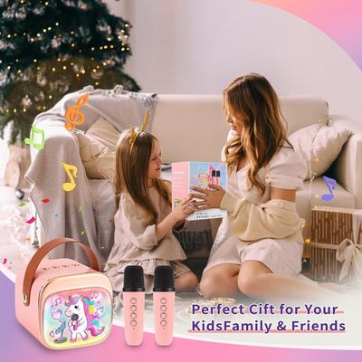 Karaoké Enfant Licorne Dromlag – Micro Sans Fil Bluetooth – Effets Vocaux – Lumières – Pour 3-12 Ans – Cadeau Anniversaire