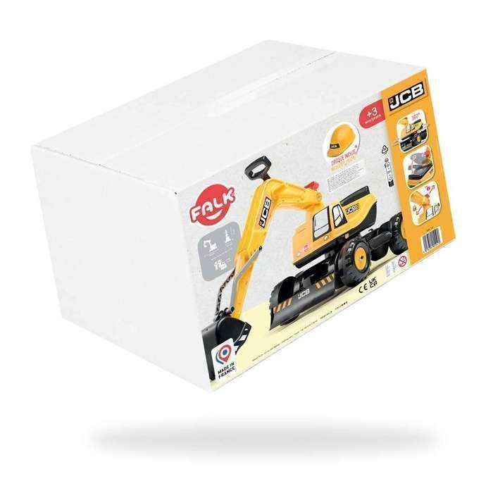 Falk Pelleteuse Komatsu 1/16 – Cabine Rotative 360°, Godet Articulé, Casque Inclus – Fabriqué En France – Dès 3 Ans
