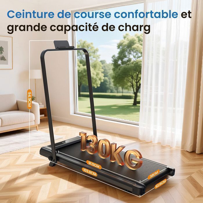 BIGZZIA 2 en 1 Tapis de Course, 1-8KM/H Walking Pad, Tapis de Marche Bureau, Treadmill Compact pour la Maison et Le Bureau, Moteur 2.5 HP, Télécommande, Affichage LED, Capacité 120kg-noir BIGZZIA 2 en 1 Tapis de Course, 1-8KM/H Walking Pad, Tapis de Marche Bureau, Treadmill Compact pour la Maison et Le Bureau, Moteur 2.5 HP, Télécommande, Affichage LED, Capacité 120kg-noir