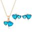 Parure Collier et Boucles d/'Oreilles Cœur en cristal autrichien et strass