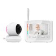 Babyphone vidéo numérique sans fil caméra écran couleur de 4.3 pouces veilleuse à activation sonore Audio bidirectionnel-0
