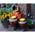 Fontaine de Jardin ARNUSA - Grande Fontaine avec Lumières - Fontaine pots et vases - Rouge et Gris-0