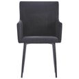 226087 - Design Furniture | Lot de 2 Chaises de salle à manger avec accoudoirs - Chaise de cuisine Chaise à dîner Noir Velours-0