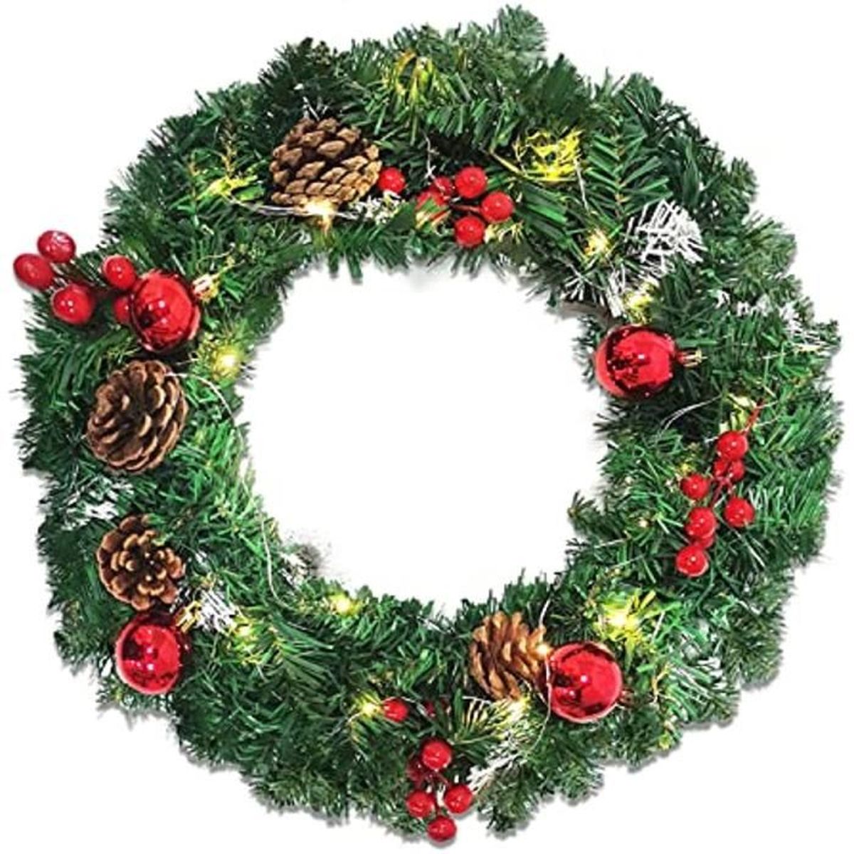 30 cm Couronne de Noël Porte Artificielle, Couronne de Noel à décorer