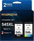 Woungzha PG-545XL CL-546XL Cartouche d'encre Compatible Canon PG-545 CL-546XL - Pack 2 - Haut Rendement de Pages(1 Negro,1
