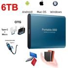 EINEMGELD Mini Disque Dur Externe Portable SSD Stockage 6TB 6To Bleu avec OTG Adaptateur