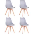 BenyLed Lot de 4 Chaises de Salle à Manger de Style Tulipe Design Scandinave, Gris