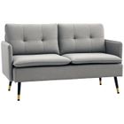 HOMCOM - Canapé 2 Places - Polyester - 139x68x80cm - Gris
