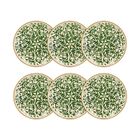 NOVASTYL Lot 6 assiettes plates heraclee 27cm en gres decor vert