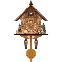 Horloge coucou murale en bois, horloge coucou artisanale vintage, horloge coucou traditionnelle pour salon, bureau, café,