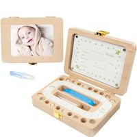 Unisex Boîte à dents pour enfants boîte de rangement à dents de bébé en bois Boîte à souvenirs à premiers cheveux  personnalisée