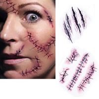50PCS / Lot Halloween Zombie Scars Tatouages Avec Faux Maquillage Scab Sang Costume Fx spécial
