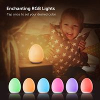Veilleuse Enfant, Veilleuse Bébé à LED 8 Couleur Réglables et  Lampe de chevet en Silicone USB Rechargeable Contrôle Tactile