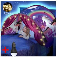 Dream Tents - Kids Pop Up Tente de Lit ,Tentes de rêve Cadeau de Noël pour enfants + 20 LED étoiles  Chaîne de Lumières