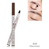 Tatouage stylo à sourcils avec quatre conseils de longue durée imperméable à l'eau gel pour le maquillage des yeux, Crayon Sourcil