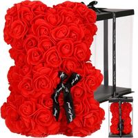 SPRINGOS® Teddy Rose Cadeau De Décoration de 25cm de l'ours de Fleur de Roses