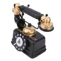 Décor antique de téléphone fixe avec fil, robuste et durable, style rétro de 7,28 * 6,29 pouces, ornement parfait dans   maison,