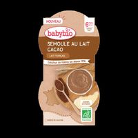 Babybio - Bols Desserts Lactés - Semoule au Lait Cacao Lot de 6 - 2x100g - dès 6 mois