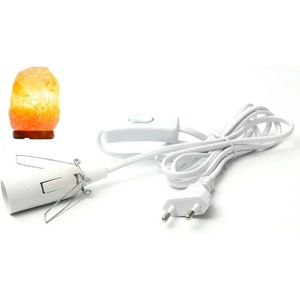 ABAT-JOUR Câble pour lampe à sel avec interrupteur - E14-1,8 m - Douille pour lampe à sel, Blanc