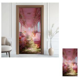 PORTE PHOTO Style Princesse Poster De Porte Trompe L'oeil, Mer De Fleur