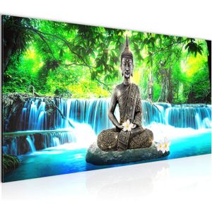 Cadre En Toile Bouddha – 40x40 Cm – Rose – Toile Et Bois – Neuf