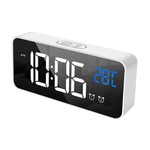 Radio réveil LED Miroir Réveil Numérique Horloge de Table Révei