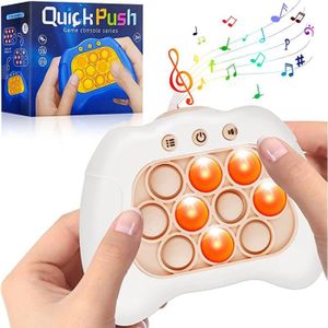 console de jeu quick push bubbles,Jeu pop puzzle de light  bouton,Décompression Breakthrough Puzzle Game Machine, (orange)