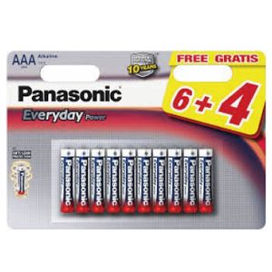PILES Pile Alcaline Panasonic LR03 AAA EVERYDAY POWER - blister de 6 + 4 offertes