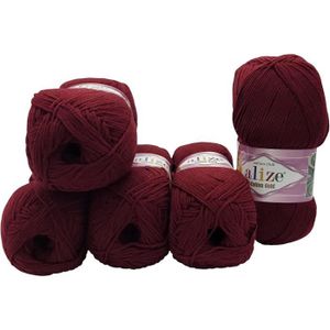 Alize Cotton Gold Lot de 5 pelotes de 100 g de laine à tricoter 55 % coton 500 g Multicolore avec dégradé de couleur 