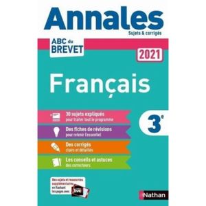 LIVRE COLLÈGE Français 3e. Sujets & corrigés, Edition 2021