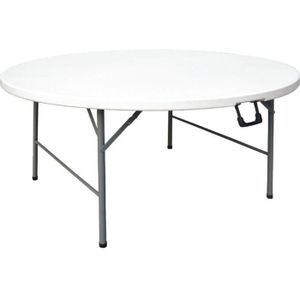 TABLE DE JARDIN  Table pliante ronde blanche 1530 mm - Bolero - Mét