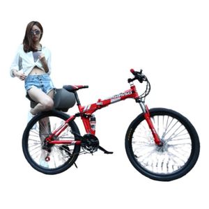 Velo Pliant Velo A Vitesse Variable Adulte Velo A Roue A Rayons 21 Vitesses 24 Pouces Rouge Prix Pas Cher Cdiscount