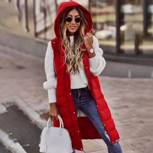 Gilet fausse fourrure store sans manche avec capuche
