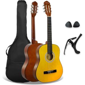 GUITARE Xf Pack Guitare Classique Enfant Taille Junior 3-4 Pour Débutants, Guitare Acoustique Avec Cordes En Nylon, Housse, Capodastr[J112]
