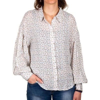Chemise Blanche à fleurs Femme Teddy Smith Dova Blanc