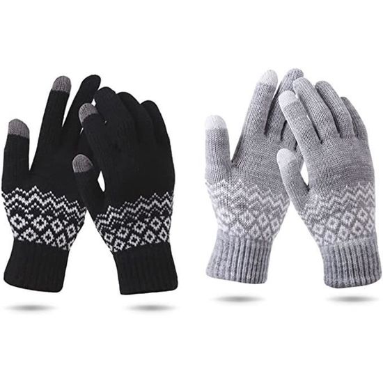 Gants Polaire Homme Hiver - En Laine Alpaga Tricotés, Chauds Et Doux, Taille Unique