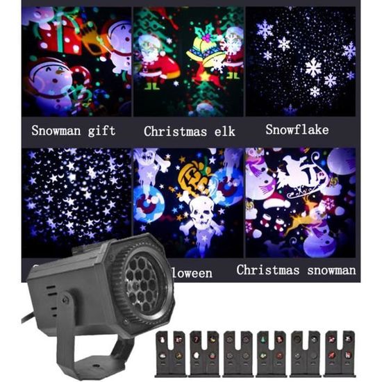 Projecteur Noël - Laser Lampe Projecteur LED Étanche - 6 Motifs - Grande Effet Pour Fête Maison