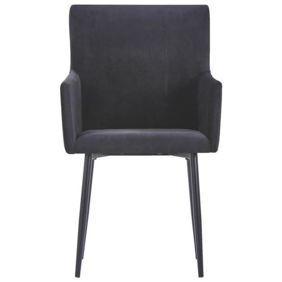 226087 - Design Furniture | Lot de 2 Chaises de salle à manger avec accoudoirs - Chaise de cuisine Chaise à dîner Noir Velours