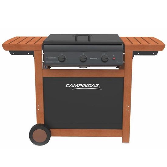 Barbecue gaz grill et plancha CAMPINGAZ Adelaide 3 Woody L 14 KW Piezo Grill/plancha + Housse