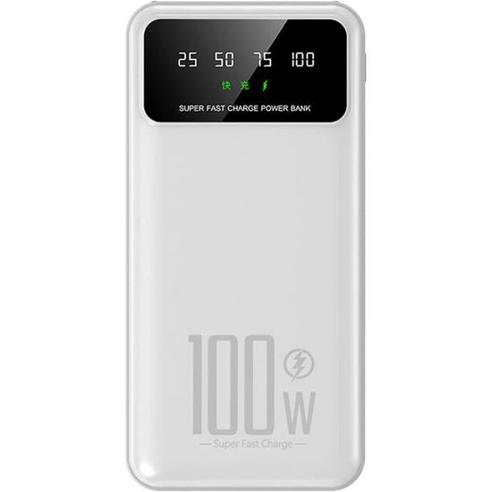 Batterie Externe Qoovi 20000mAh, écran Digital, Couleur Dorée, Luxe, Chargeur Portable
