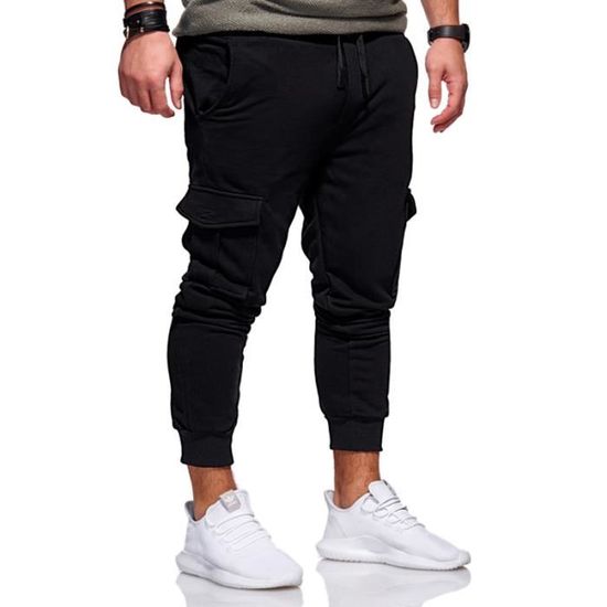 Pantalon De Sport Homme Large - Jogging Taille Élastique Avec Poches - Survêtement Décontracté Pour Training, Fitness, Loisirs