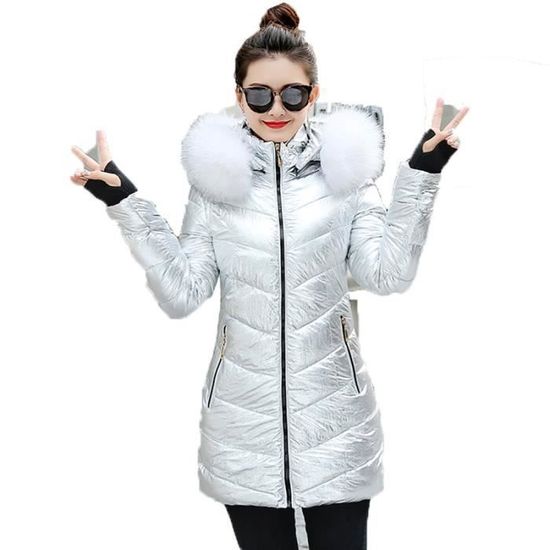 Doudoune Femme Luxe Blanche MOBIGARLAN Epaississement Col Montant Raton Laveur Blanc Cdiscount Pret a Porter