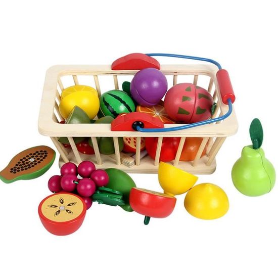 Jouet En Bois Fruits Et Légumes à Découper - Jeu D'imitation Cuisine Pour Enfants 3-5 Ans - Montessori