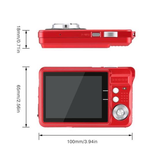 Appareil Photo Numérique Compact - Écran TFT Rotatif 2,7 Pouces - 16 MP - Vidéo 1080P - Zoom Numérique 16x - Lumière LED - Cadeau Pour Enfants, Débutants - 8