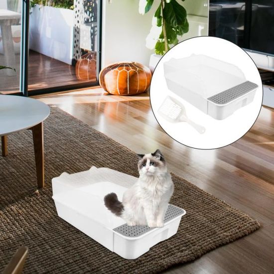 1pc portable anti-éclaboussures de chat semi-fermé de la litière de de chaton bac a litiere hygiene litiere dejections