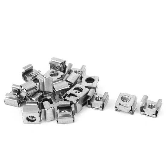 20-Piece M8 Carbon Steel Cage Nuts - Brass Tone Server Rack Mounting - View #4