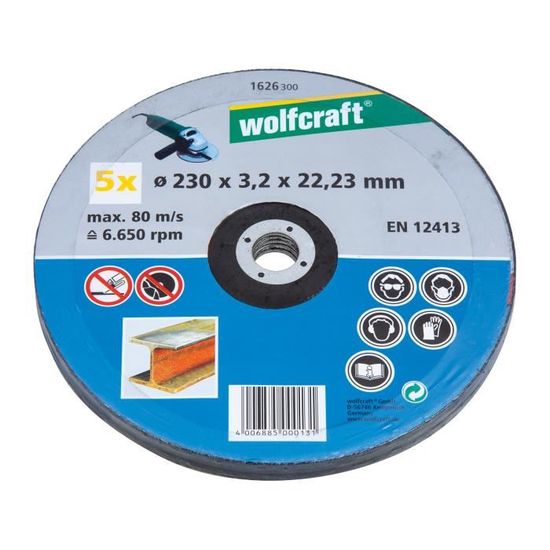 WOLFCRAFT 1 Disque à tronçonner métal - Ø 230 mm x 2.5 - Cdiscount