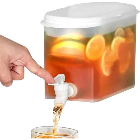 Distributeur De Boissons En Verre Vintage Avec Robinet - Dispensateur Fêtes 2L Pour Jus, Cocktails Et Boissons Glacées